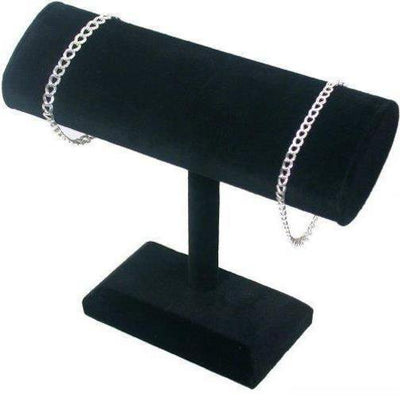 2 Oval T Bar Jewelry Display Bracelet Holder 7-1/2''L x 6-1/2''H Black Velvet Retail Fixture