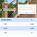 10 Pcs Set 1/4, 1/8", 3/16" Cable Railing Swage Stemball Fittings T316 Stainless Steel For Wood Post