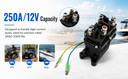 4 Pcs Winch Solenoid Relay Contactor 12V 250A Winch Relay Thumb Truck for ATV UTV Boat 4x4 Vehicles 3000-5000lbs Winch - Replacement 63070 62135 74900 2875714 70715