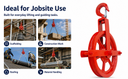 Scaffold Hoist Pulley, 8" Scaffolding Wheels Cast Iron, 1000lbs Pulley Wheel Gin Wheel, Gin Block Pulleys for Lifting