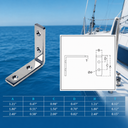 Marine Boat Rectangle Angle Plate T316 Stainless Steel, Rigging Lifting Hardware Bracket for Deck, Dock, Rope, Cable, Chain, and Marine Use
