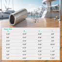 Stainless Steel Chamfer Wire Rope Cable Clip Oval Sleeve, Crimping Tube Connector for Cable, Rigging, and Outdoor Use