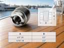 Marine Grade T303 Stainless Steel Threaded Lag Insert, Cable Rail Screw Insert for Deck, Stair, Balcony, and Railing Systems