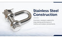 5 Pcs Marine Grade T316 Stainless Steel 3/16" Bolt Pin Chain Shackle, 500 lbs WLL Rigging Shackle for Boat, Anchor, Sailing, and Outdoor Use