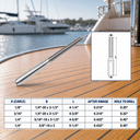 Marine Grade T316 Stainless Steel Lifeline Threaded Stud RH, Cable Rail Wire Terminal Fitting for Boat, Deck, and Dock