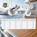 Mil Spec T316 Stainless Steel Drop Forged Clevis Slip Hook, Marine Grade Rigging Hook for Chain, Rope, Cable, and Lifting