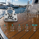 Boat Deck Stainless Steel Square Pad Swivel Eye, Marine Rigging Lift Hardware for Rope, Chain, Cable, Dock, and Outdoor Use
