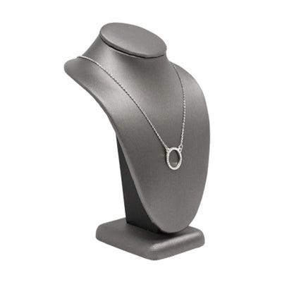 Slate Gray Leatherette Necklace Stand  6''H Display Fixture Retail Store Showcase
