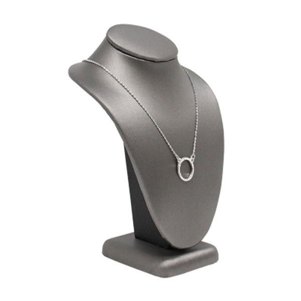 Slate Gray Leatherette Necklace Stand  6&