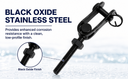 Black Oxide T316 Stainless Steel 1/4"-20 Threaded Toggle Left Hand