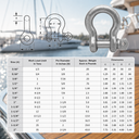 Screw Pin Anchor D Ring Shackle, Galvanized Steel Drop Forged Rigging Connector for Chain, Rope, Cable, and Towing