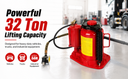 32 Ton Heavy Duty Air Hydraulic Bottle Jack, 10-7/8" to 16-15/16" Lift Range, Pneumatic & Manual Shop Jack for Truck & Equipment Repair