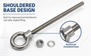 Marine T316 Stainless Steel 7/8" x 9" Shoulder Eye Bolt 5,800 Lbs WLL