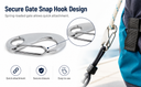 4 Pcs Marine T316 Stainless Steel 3-3/4" Gate Snap Hook Carabiner Rigging 1000 Lbs WLL for Rigging, Sailing, and Outdoor Use