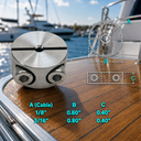 Marine Boat T316 Stainless Steel 2-Part Wire Cable Clamp Stop, Rope Wire Clamp Hardware for Cable Railing, Rigging, Dock, and Outdoor Use