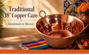 18" Copper Cazo de Cobre for Carnitas Tacos, Heavy Duty 100% Pure Copper Mexican Cooking Pot, Large Jam Pan for Candy, Sauce & Traditional Cooking, Handmade in Mexico
