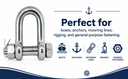 Marine Bolt Pin Chain Shackle Forged Stainless Steel T316 Mil Spec