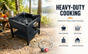100,000 BTU High Pressure Square Propane Stove Burner, 16.5" Outdoor Gas Cooker with Regulator for Camping, Boiling & Outdoor Cooking