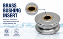 4 Pcs Marine T304 Stainless Steel Brass Bushing 1-1/4" Sheave Wire Rope Pulley For 5/16" Rope
