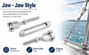 Marine T316 Stainless Steel 3/4" x 6" Jaw Jaw Turnbuckle Tensioner Pulley 5,200 Lbs WLL
