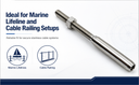 Marine T316 Stainless Steel 3/8" Thread Lifeline Threaded Stud Right Hand For 1/4" Cable Rail Wire Rope