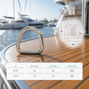 5 Pcs T316 Stainless Steel 5/16" Welded D Ring, Marine Boat Rigging Ring for Lifting, Tie Down, and Outdoor Use