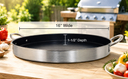 16" Stainless Steel Flat Comal Griddle – Round Non-Stick Grill & Frying Pan for Tacos, Tortillas, BBQ & Outdoor Cooking