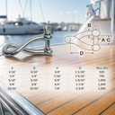 T316 Stainless Steel Twisted Shackle with Screw Pin, Marine Grade Rigging Shackle for Boat, Dock, Rope, Chain, and Sail Hardware