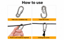 20 Pcs Marine T316 Stainless Steel 1/4" Carabiner Spring Snap Hook Eyelet & Screw 250 Lbs WLL