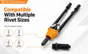 21" Jumbo Hand Riveter, Blind Rivet Gun with Multiple Rivet Sizes 3/32" to 3/16"