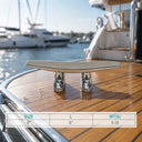 Boat Cleat Marine Trimline Dock Cleat T316 Stainless Steel Flat Top Cleat for Boat, Dock, Deck, Yacht, Rope, Line, and Mooring Hardware
