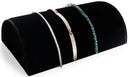 8" Black Velvet Half Moon Bangle Bracelet Display Stand – Dome Jewelry Holder for Showcases & Retail
