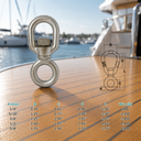 T316 Stainless Steel Chain Swivel, FED SPEC Drop Forged Marine Grade Swivel Connector for Chain, Rigging, Boat, and Dock Use