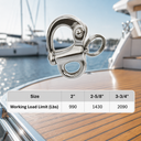 Stainless Steel 316 Fixed Eye Snap Shackle, Sailboat Quick Release Locking Shackle for Marine Rigging and Boat Hardware