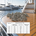 10 Ft Stainless Steel Proof Coil Chain, Hoist Lift Puller Chain for Rigging, Lifting, Pulling, and Outdoor Use