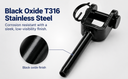 Black Oxide T316 Stainless Steel Hand Swage Jaw Stud For 1/8" Cable Rail