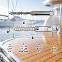 Push and Go Swageless Lag for Cable Rail, Marine Boat T316 Stainless Steel Wire Cable Railing Fitting for Deck and Dock