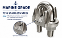 Marine Industrial Heavy Duty Wire Clip Rope Clamp Stainless Steel Cable_Various Sizes