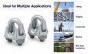 10 Pcs 3/4" Drop Forged Wire Rope Clip – Galvanized Steel Cable Clamp for Rigging, Lifting & Wire Rope Securing
