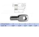 5 Pc Set T316 Stainless Steel Marine Boat Threaded Eye Tab, Eye Hole Diameter 0.25"