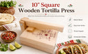 10" Wooden Tortilla Press, Square Dough Press for Tortillas, Empanadas, Tacos & Arepas & Roti