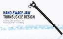Black Oxide T316 Stainless Steel UNC 1/4"-20 Hand Threaded Jaw Swage Jaw Life Line Turnbuckle for 1/8" Cable Rail