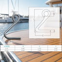 Stainless Steel Cunningham Hook for Marine Boat, Yacht Sailing Deck Rope Hardware for Dock, Line Control, Rigging, and Outdoor Use