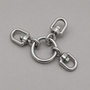 1/4" Rolling Fishing 3 Way Swivels Ring Tackle Fishing Boat, Stainless Steel