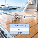 316 Stainless Steel Marine Deck Swage Toggle Turnbuckle Stud, Cable Railing Tensioner for 1/8" and 3/16" Cable