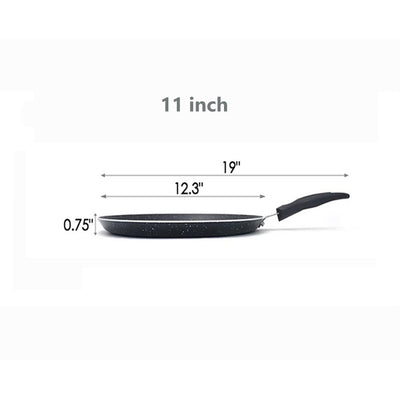 Non-Stick Aluminum Crepe Pan – Flat Round Griddle Skillet for Pancakes, Dosas, Tortillas & More