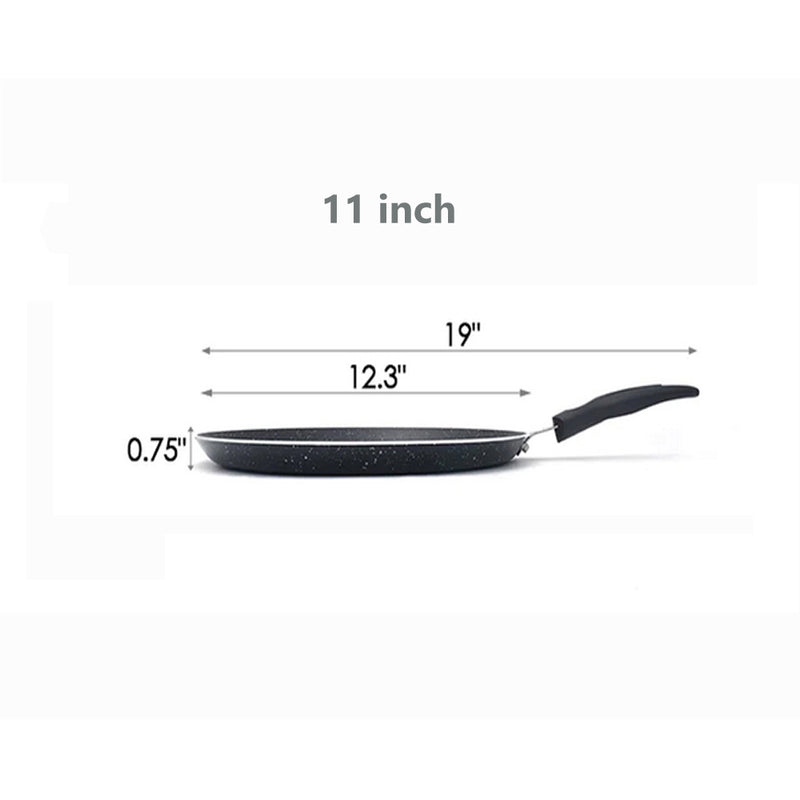 Non-Stick Aluminum Crepe Pan – Flat Round Griddle Skillet for Pancakes, Dosas, Tortillas & More