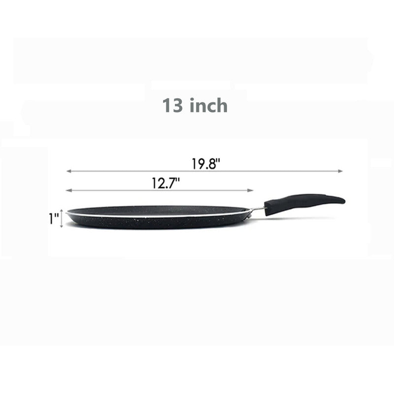 Non-Stick Aluminum Crepe Pan – Flat Round Griddle Skillet for Pancakes, Dosas, Tortillas & More
