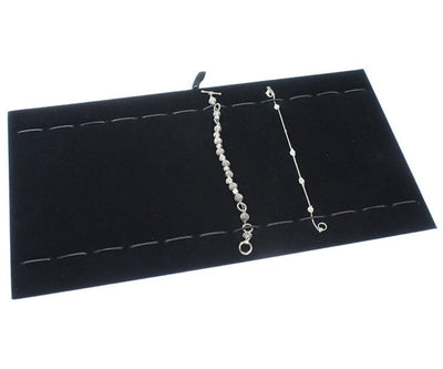 Black Velvet 12 Slot Bracelet Watch Black Display Tray Insert Pad 14-1/8 x 7-5/8