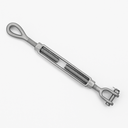 5 PC 3/8" x 6" Marine Jaw Eye Turnbuckle Pulley Galvanized Drop Forge Steel Swivel Hoist Eye WLL 1,200 lbs Cap